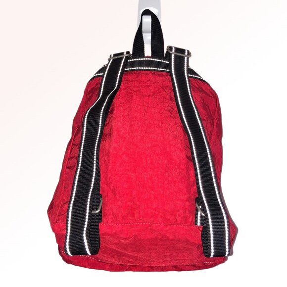 Red Disney Logo Nylon Backpack Drawstring Flap Pack 14”x11” - Picture 5 of 10